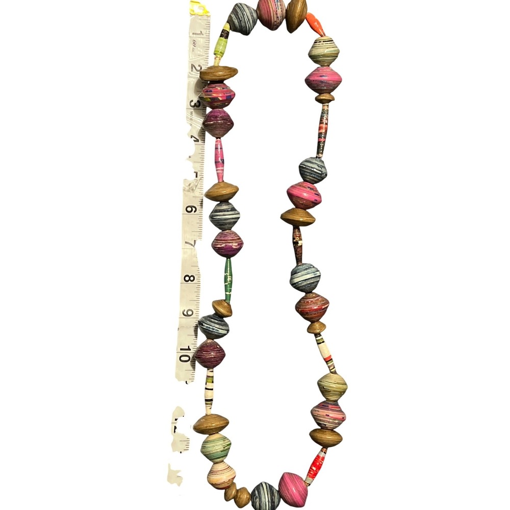 Handmade Recycled Paper‎ Bead Statement Necklace Artsy